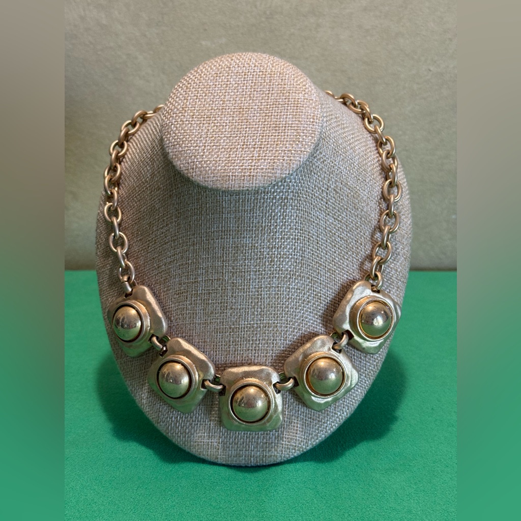 Vintage Anne Klein Statement Goldtone Necklace